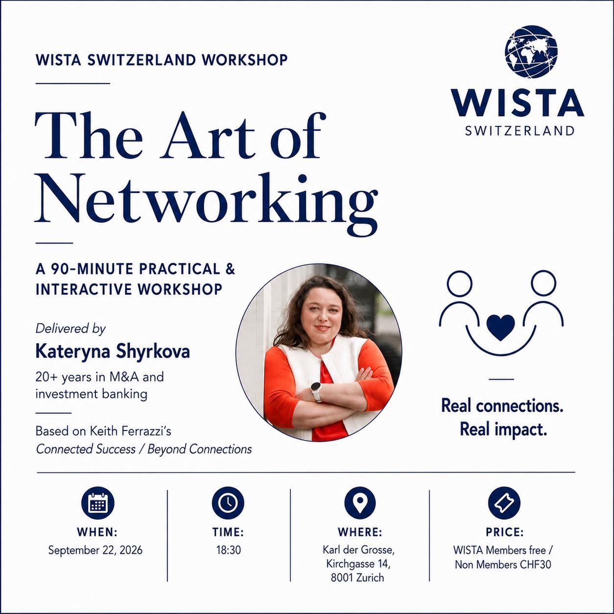 The Art of Networking with Kateryna Shyrkova, Sep 22nd, Zurich